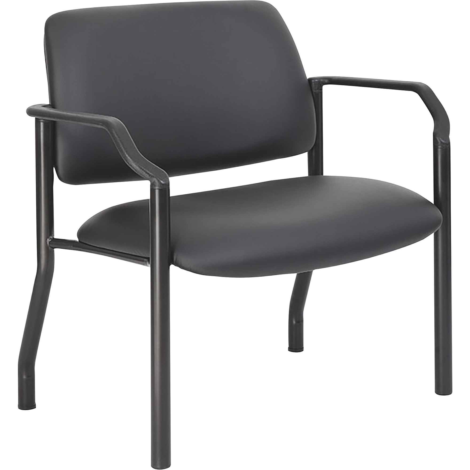 Boss 500-Lb. Capacity, Antimicrobial Mid Back Guest Chair, Black, 22in.W X 22in.D X 32.5in.H, Model# B951AM-BK-500